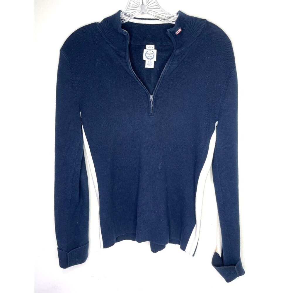 Polo Jeans Company Men's Size M Navy Cotton Knit 1/4 Zip Pullover 87D